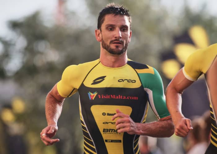 VALLETTA, MALTA - OCTOBER 19, 2019: in the Mens Group B Semi Final Race during Super League Triathlon Malta on October 19, 2019 in Valletta, Malta. (Photo by Tom Shaw/Superleague Triathlon)
