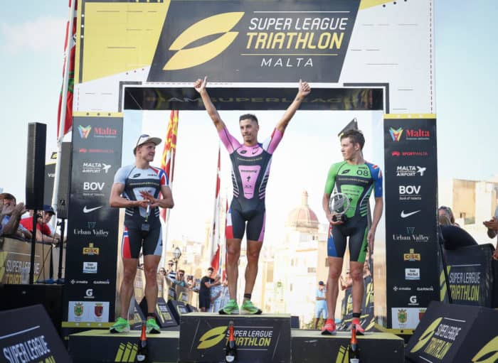 VALLETTA, MALTA - OCTOBER 20, 2019: in the Mens Equalizer Final during Super League Triathlon Malta on October 20, 2019 in Valletta, Malta. (Photo by Tom Shaw/Superleague Triathlon)