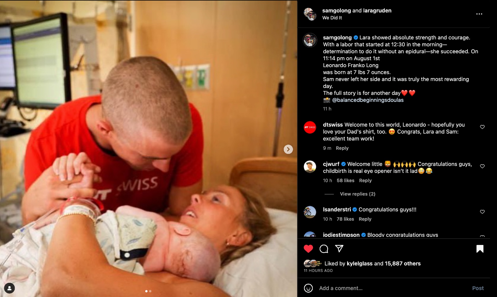 Sam Long Baby News
