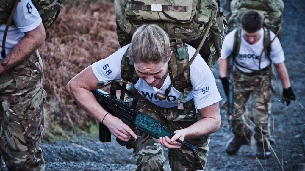 Rosie Wild in British Army training.