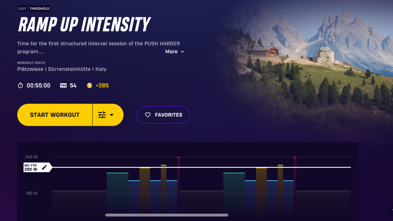 Rouvy ramp up intensity workout