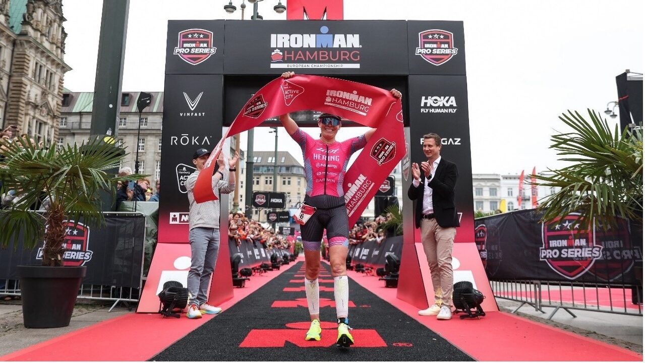 Jackie Hering won the 2024 IRONMAN European Championship in Hamburg.