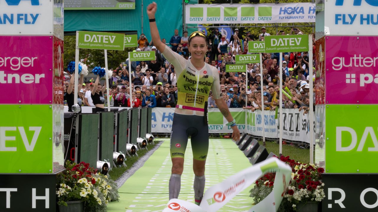 Laura Philipp finishing Challenge Roth 2024