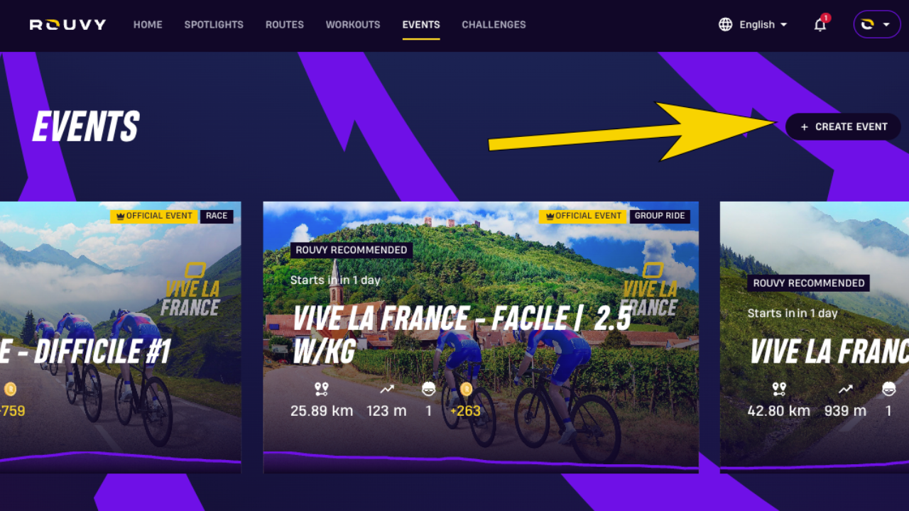 ROUVY racing create own race