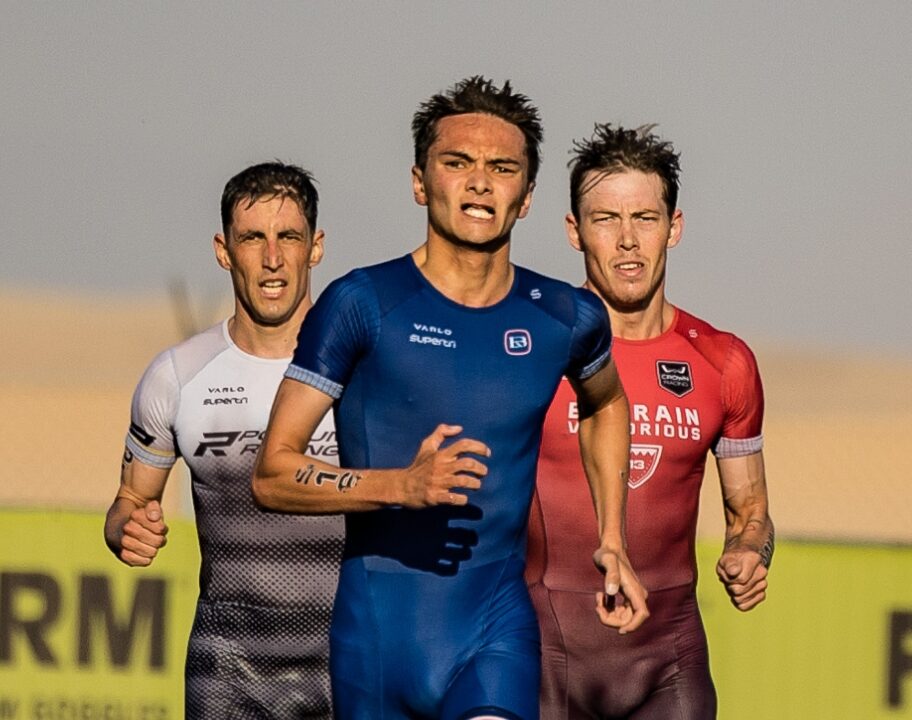 Yee Wilde Bergere run supertri Neom 2024 finish Photo credit: Darren Wheeler | supertri