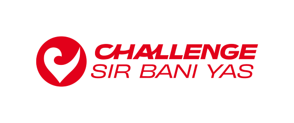 Challenge Sir Bani Yas logo red on light Challenge Sir Bani Yas logo red on light