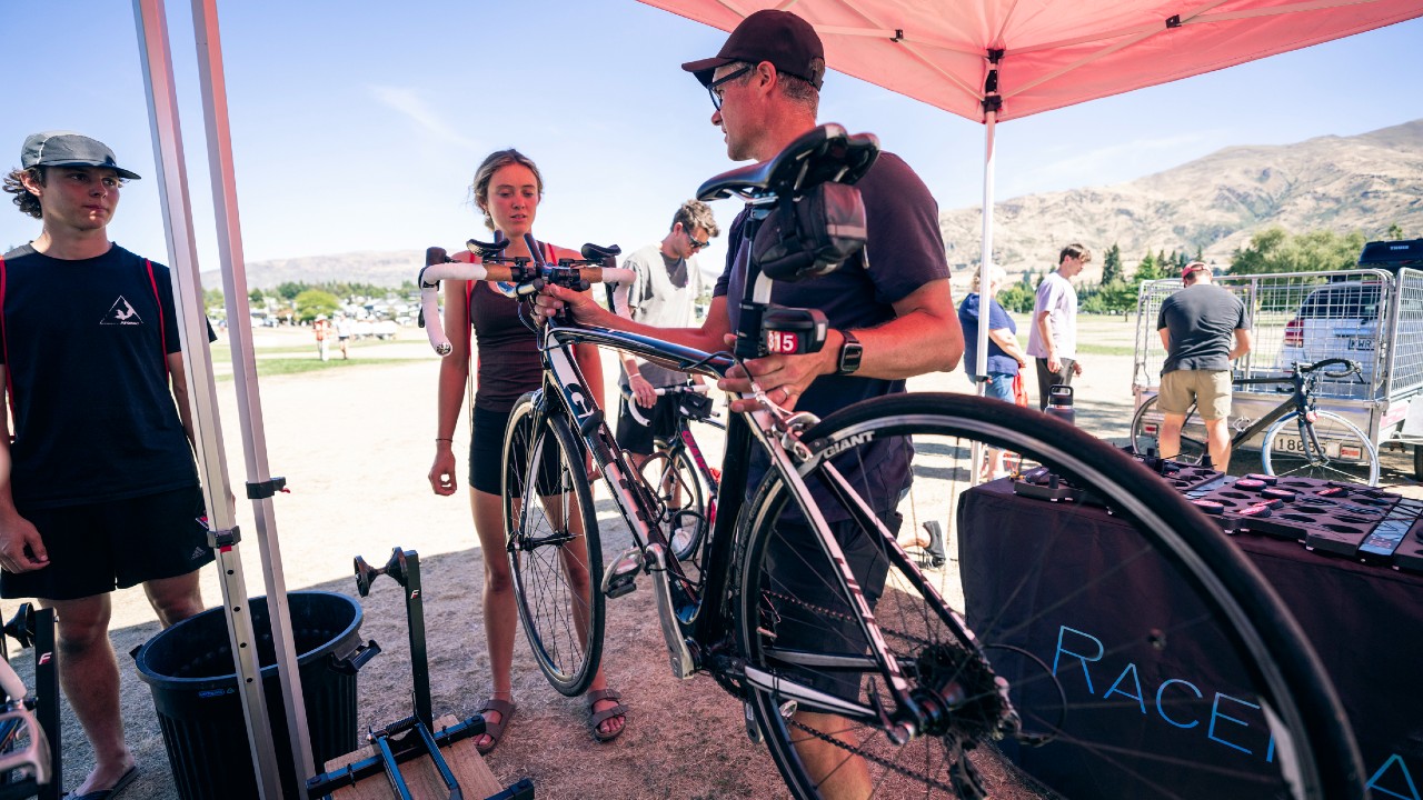 RaceRanger unit fitted to bike at Challenge Wanaka 2025 photo credit Challenge Wanaka