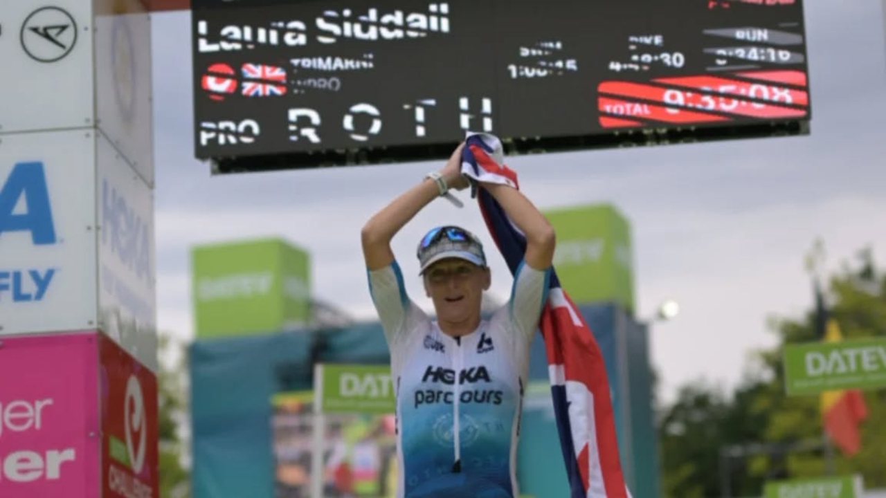 Laura Siddall Challenge Roth 2025 finish line
