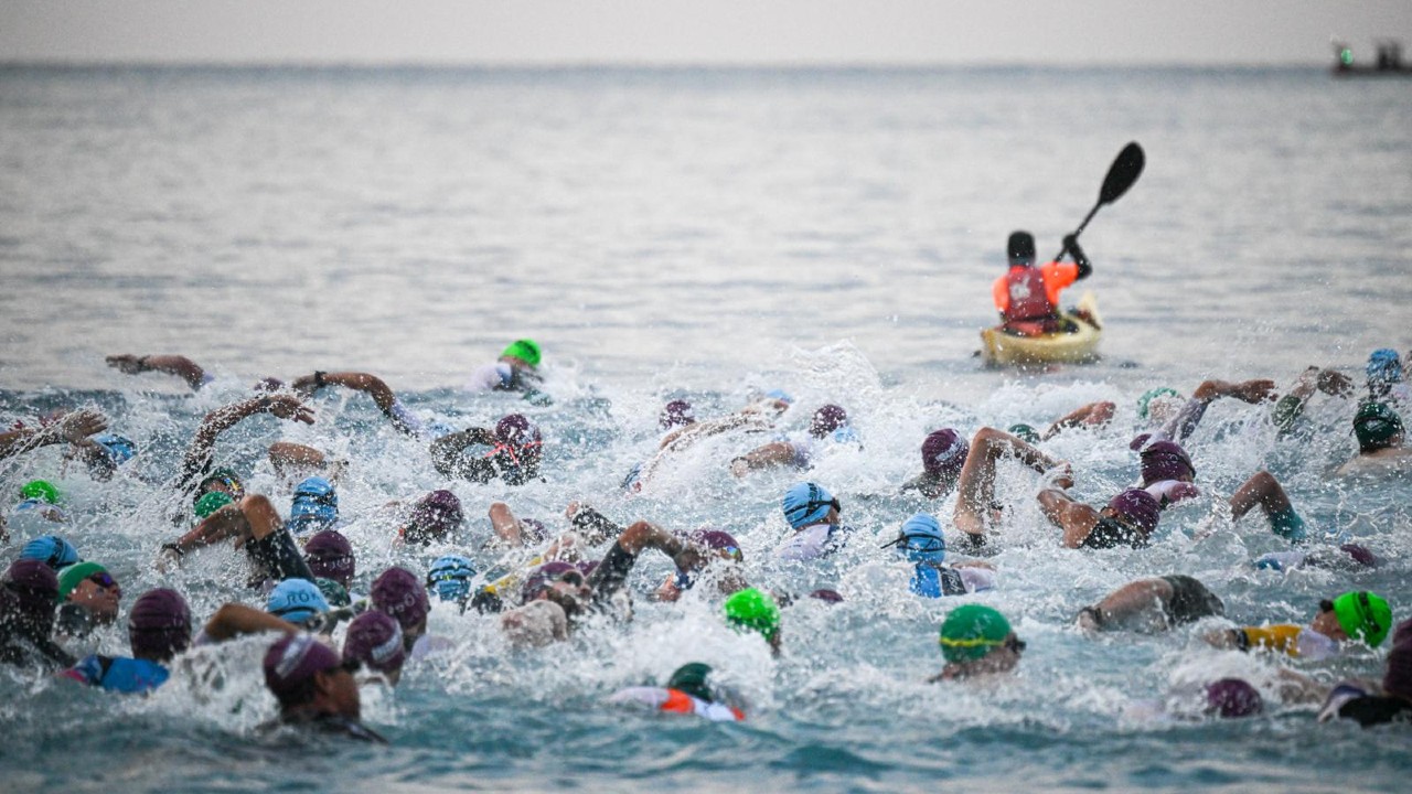Start of swim IRONMAN World Championship Nice 2025