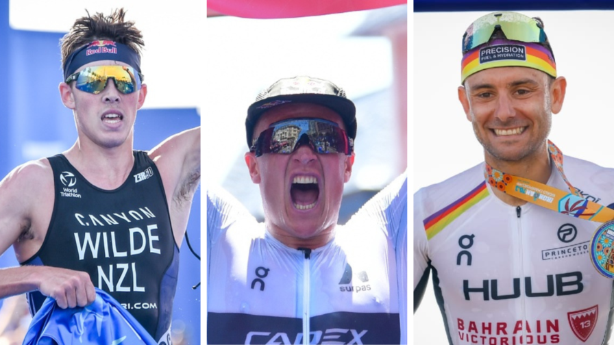 Hayden Wilde, Kristian Blummenfelt and Jelle Geens will meet at the IRONMAN Geelong 70.3 this month.