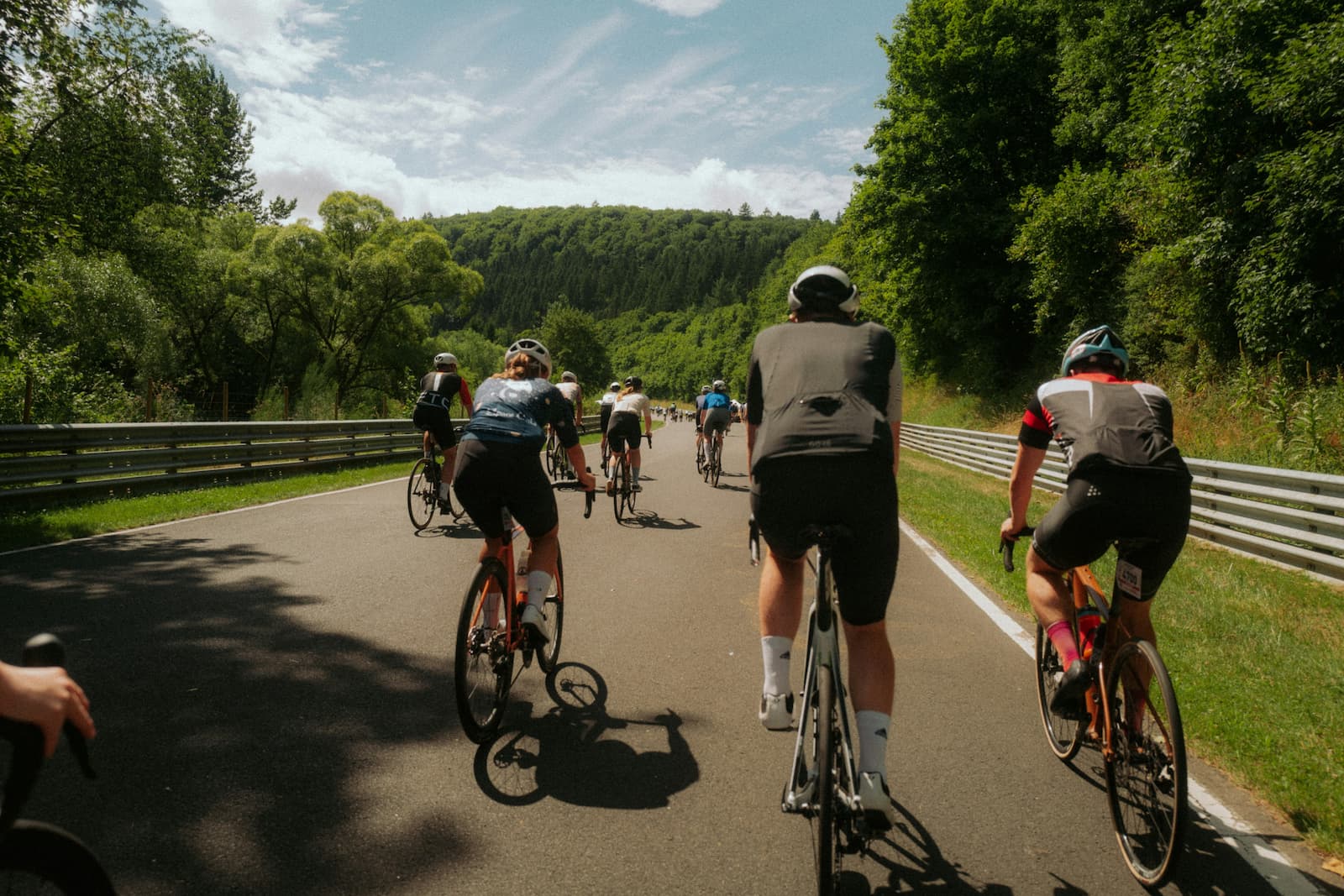 cycling training session on road for triathlon
